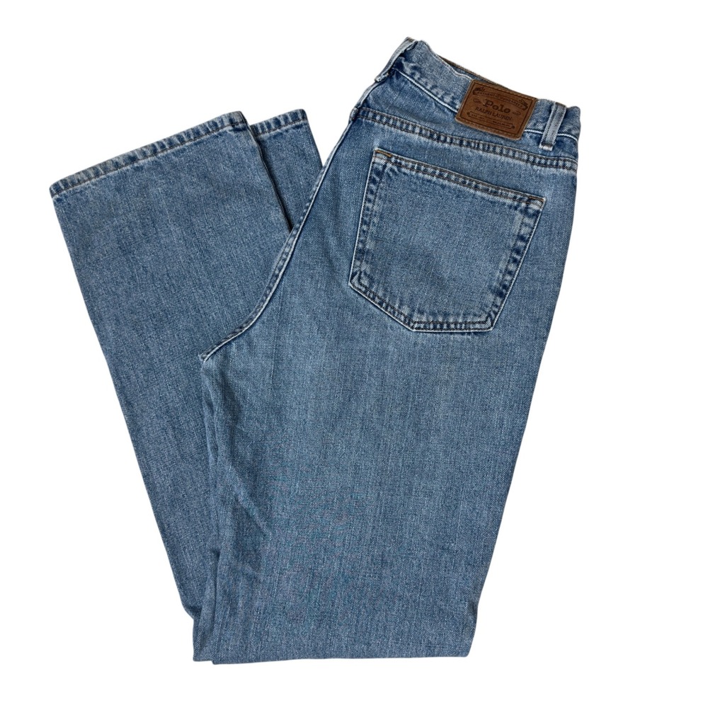 Polo Ralph Lauren Jeans Mens 34x33 VTG Authentic‎ Dungarees Medium Wash Straight